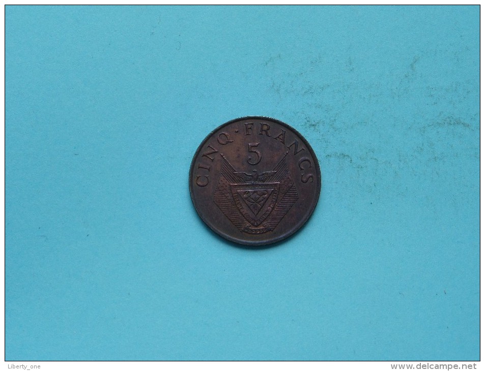 1974 - Cinq Franc - KM 13 ( Uncleaned Coin / For Grade, Please See Photo ) !! - Rwanda