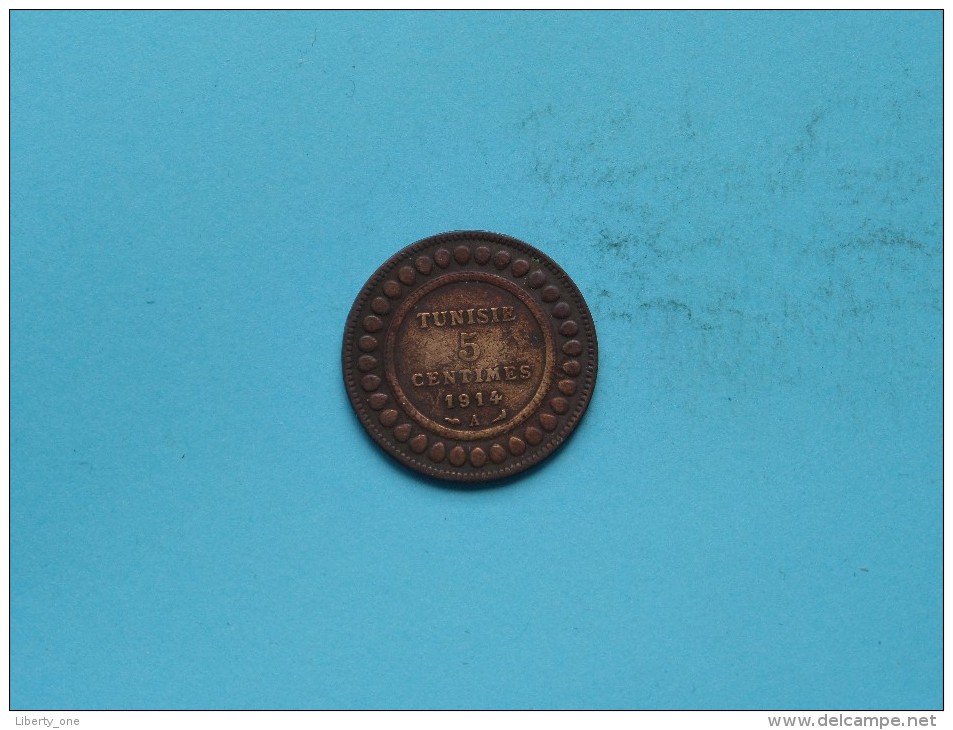 1914 A - 5 Cent - KM 235 ( Uncleaned Coin / For Grade, Please See Photo ) !! - Túnez