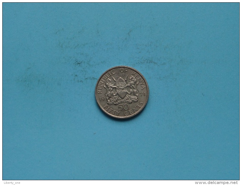 1971 - 50 Cents / KM 13 ( For Grade, Please See Photo ) ! - Kenya