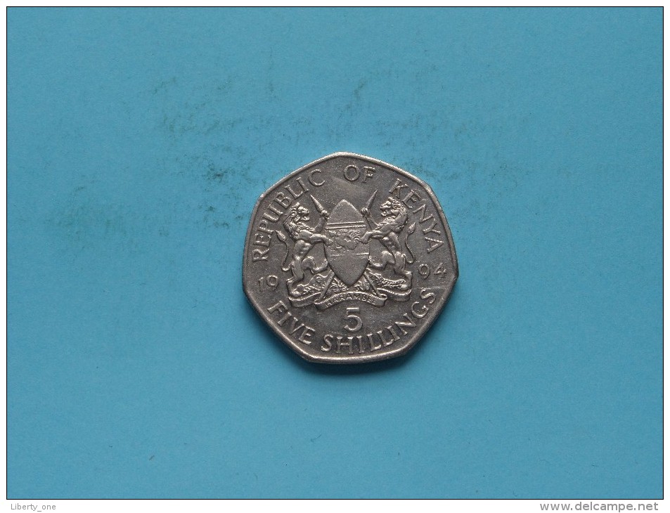 1994 - 5 Shilling / KM 23a ( For Grade, Please See Photo ) ! - Kenya