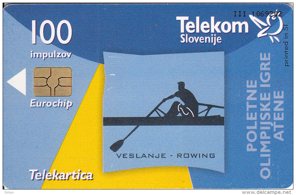 SLOVENIA SLOVENIJA PHONECARD 2004 OI ATENE VESLANJE SOG ATHENS ROWING TELEKOM CAT.NO. 587 - Juegos Olímpicos
