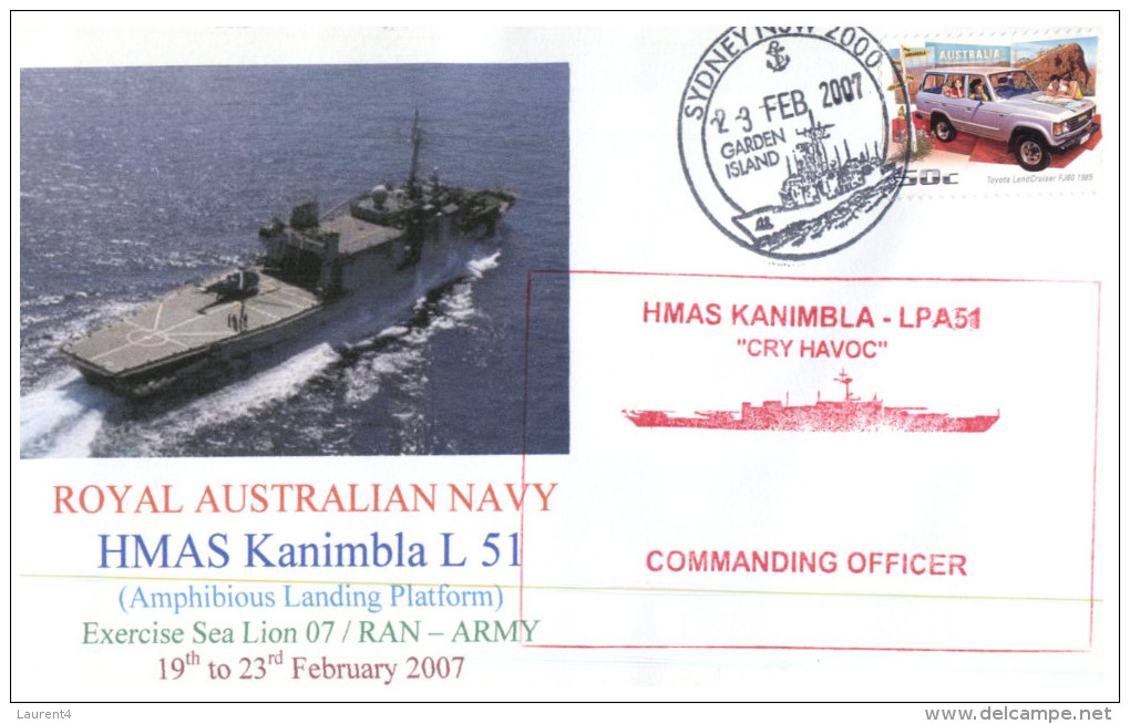 (606) Navy Cover - HMAS Kanimbla Deployment To Exercise Sea Lion 2007 (signed By Ship CO) - Militaria