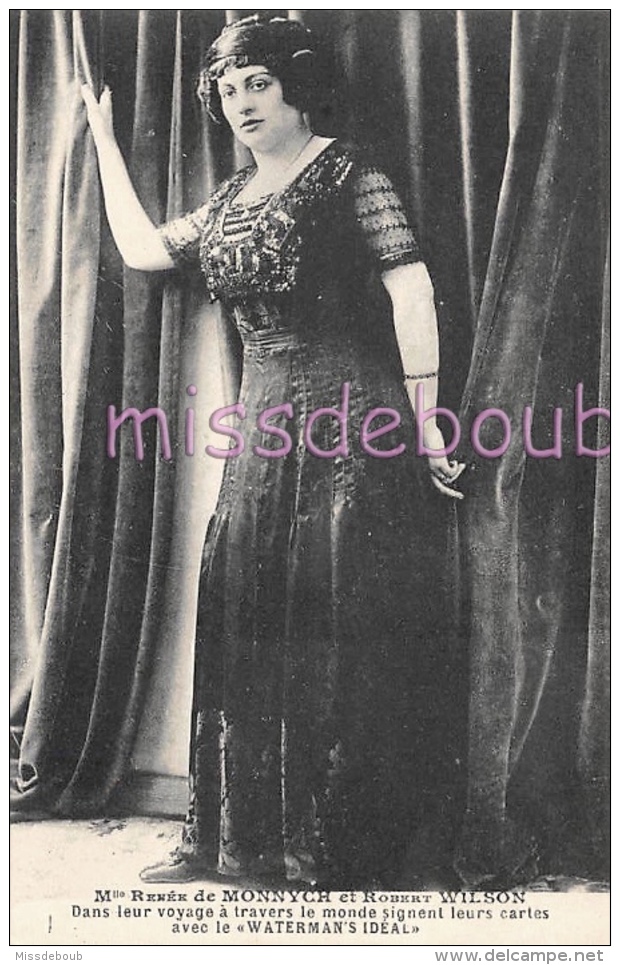 PUB - WATERMAN´S IDEAL - Melle Renée De MONNYCH Et Robert Wilson Voyage à Travers Le Monde - Dos Vierge 1903 . - 2 Scans - Publicité