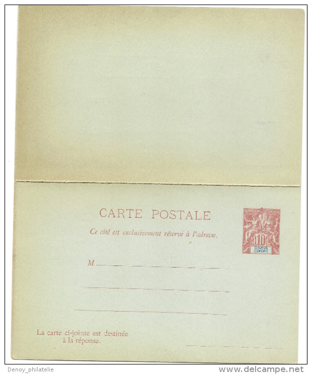 Entier Postal , Cp Rp 10 Centimes Rouge Sur Vert , Neuf - Storia Postale
