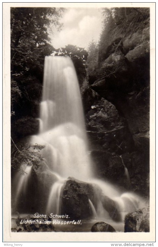 Kirnitzschtal Lichtenhain - S/w Lichtenhainer Wasserfall 4 - Kirnitzschtal