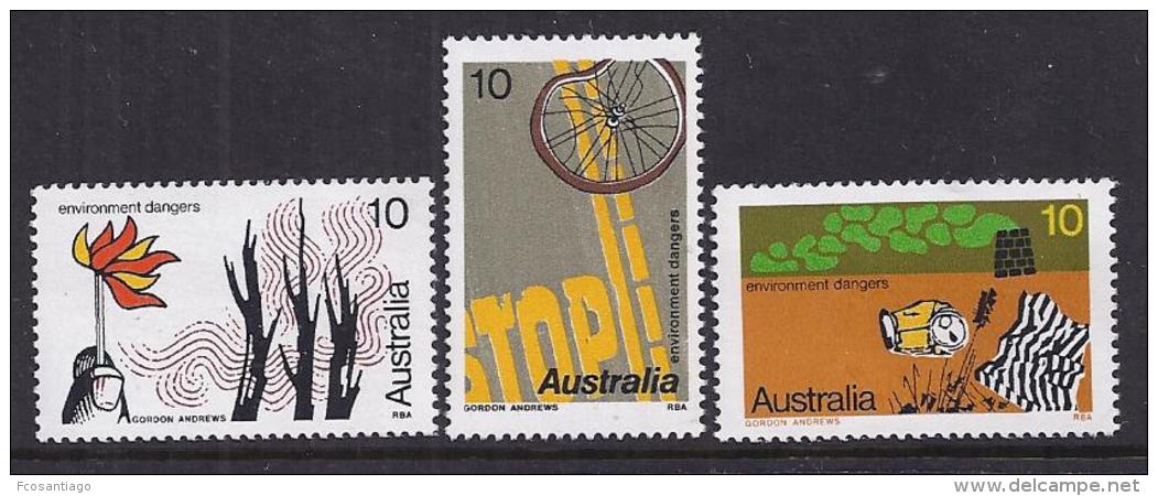 PROTECCION MEDIO AMBIENTE - AUSTRALIA 1975 - Yvert #554/56 - MNH ** - Protección Del Medio Ambiente Y Del Clima