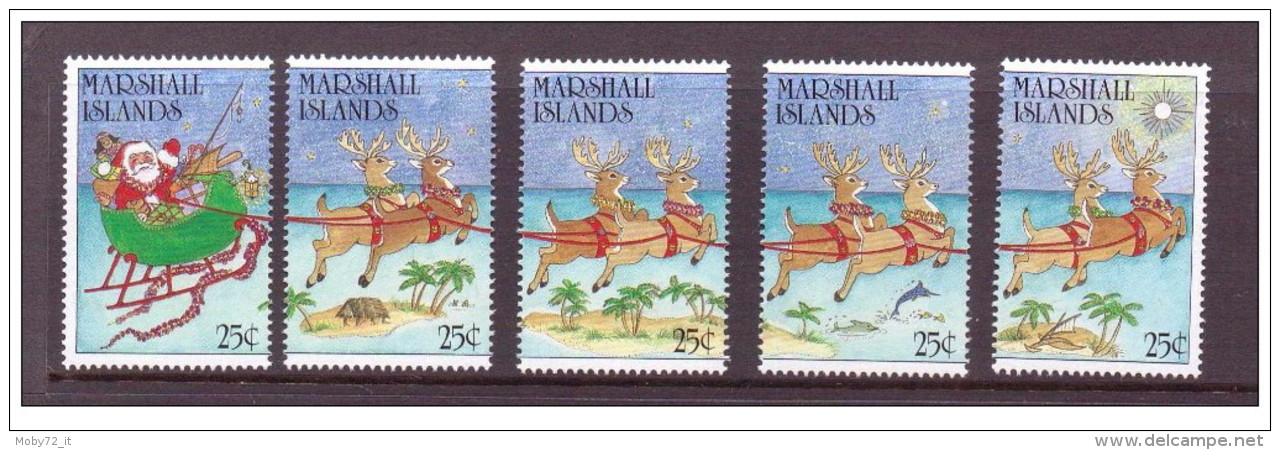 Isole Marshall - 1988 - Nuovo/new MNH - Natale - Mi N. 189/93 - Marshall