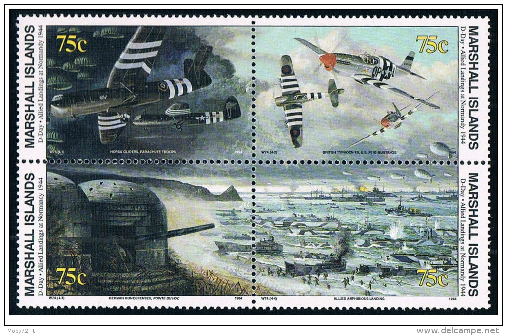 Isole Marshall - 1994 - Nuovo/new MNH - WWII - Mi N. 517/20 Type II - Marshall