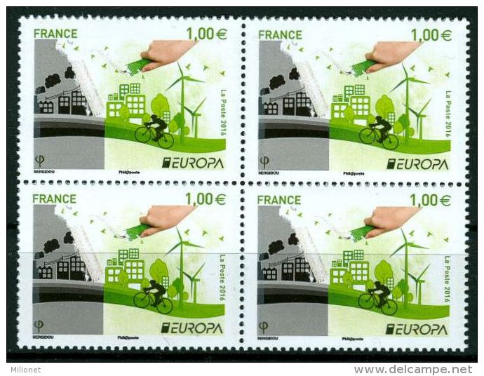 SALE!!! FRANCIA FRANCE FRANKREICH 2016 EUROPA CEPT THINK GREEN Block Of 4 Stamps MNH ** - 2016