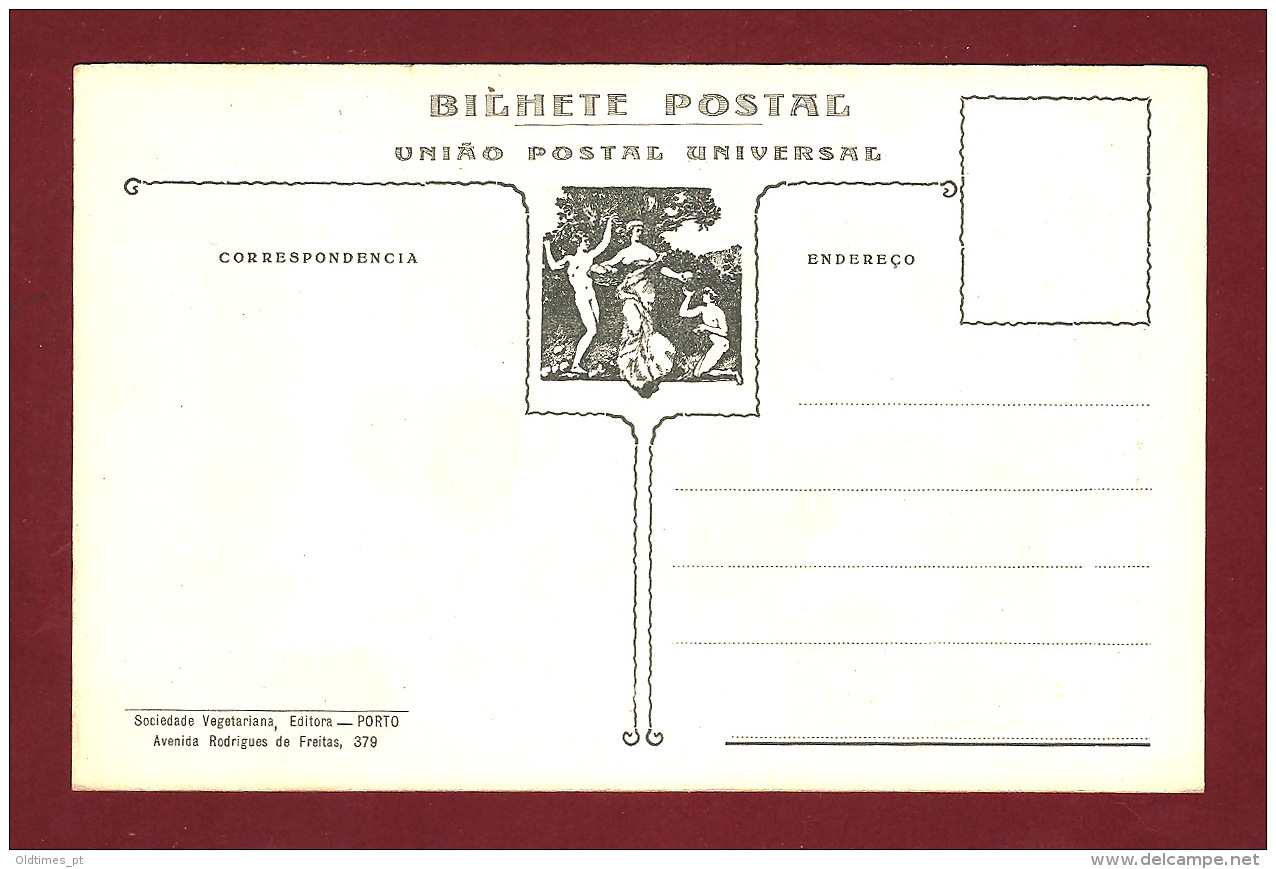 PORTO - SOCIEDADE VEGETARIANA DE PORTUGAL - DR. JAIME DE MAGALHAES LIMA - PRESIDENTE HONORARIO - 1910 PC - Porto