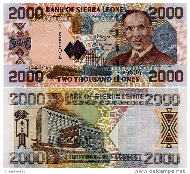 SIERRA LEONE       2000 Leones       P-26c       4.8.2006       UNC - Sierra Leone