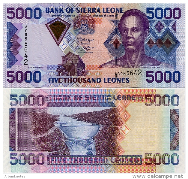 SIERRA LEONE       5000 Leones       P-27c       4.8.2006       UNC - Sierra Leone