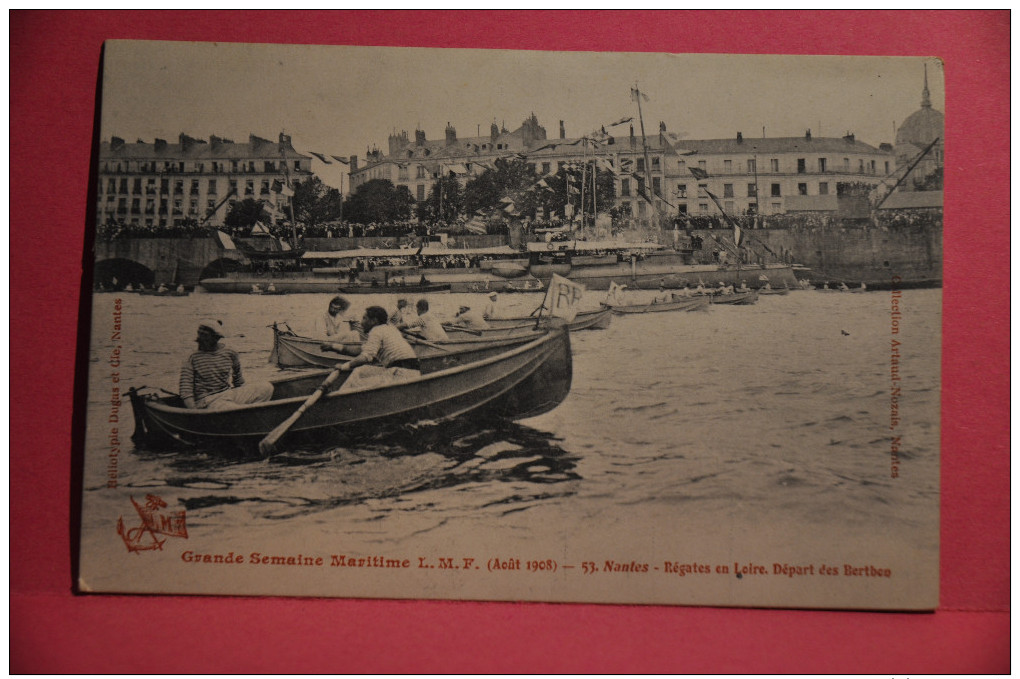 NANTES -  Grande Semaine Maritime (aout 1908)  Régates En Loire - Départ Des Berthon - Nantes