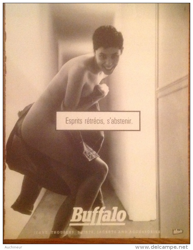 Publicité Pantalon Jean's Buffalo, Femme Nue Pin-up - Pubblicitari