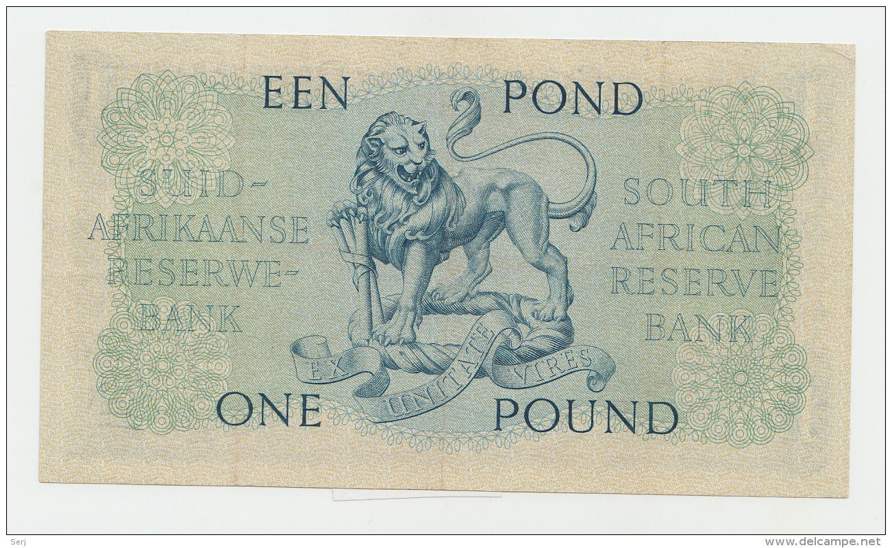 SOUTH AFRICA 1 Pound 1959 VF++ Pick 92d  92 D - South Africa