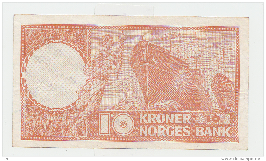 NORWAY 10 KRONER 1966 VF++ CRISP Banknote Pick 31d 31 D - Noorwegen
