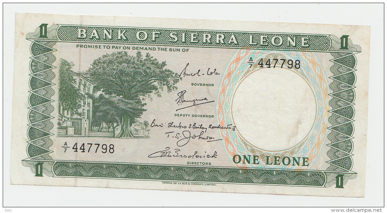 SIERRA LEONE 1 LEONE 1969 VF+ Pick 1b  1 B - Sierra Leona