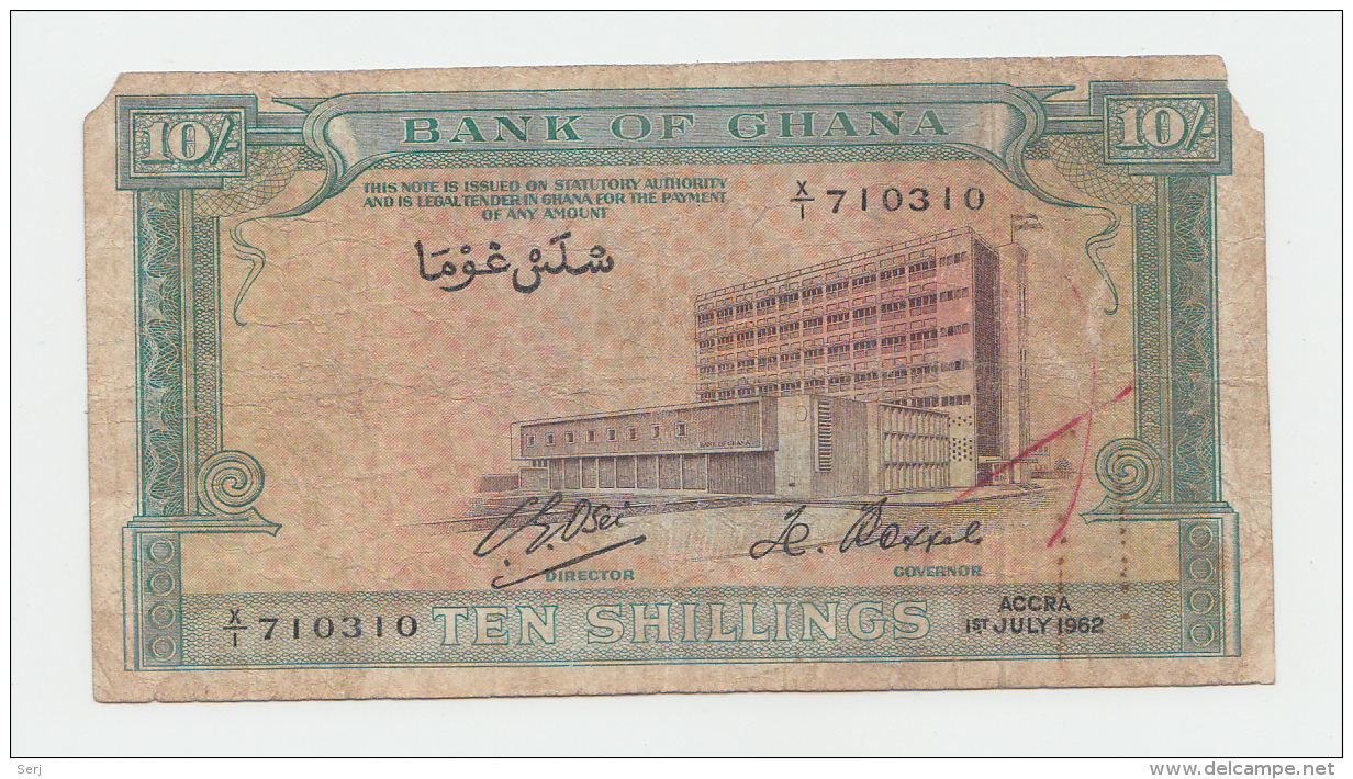 Ghana 10 SHILLINGS 1962 G-VG Pick 1c  1 C - Ghana