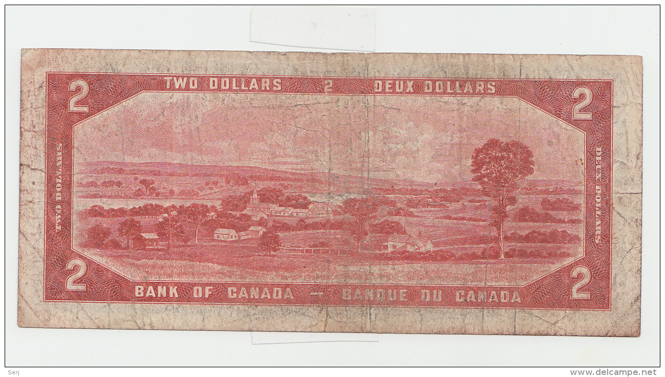 CANADA 2 DOLLARS 1954 AVF Pick 67a  67 A (Devil Face) - Canada