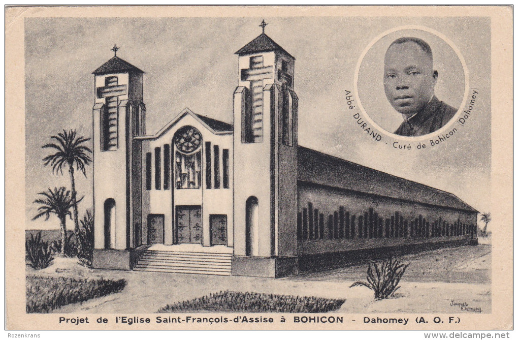 Eglise Saint Francois D'Assisi A Bohicon Dahomey Benin Abomey Abbe Durand Afrique Africa Afrika AOF CPA - Benín