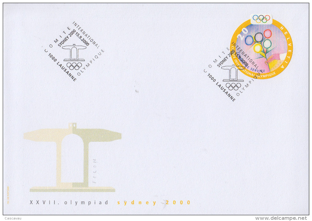 Enveloppe  FDC  1er   Jour   SUISSE   Jeux  Olympiques  De  SYDNEY   2000 - Summer 2000: Sydney