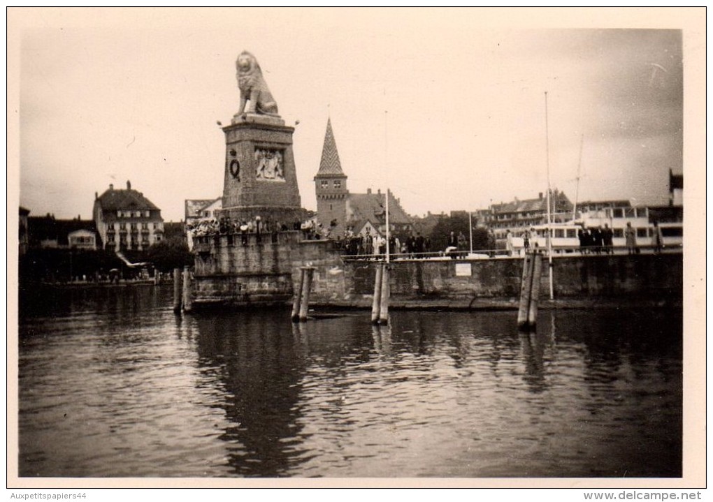 3 Photos Originales Allemagne - Ile De Lindau - 88131 - 1951 Entrée Du Port Avec Le Phare Et La Statue De Lion & Bateaux - Lieux