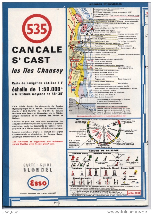 35 - CANCALE - St CAST - St MALO - CARTE MARITIME de NAVIGATION COTIERE - CARTE GUIDE - BLONDEL - N° 535