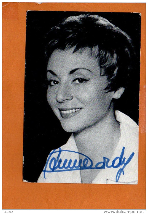 ANNIE CORDY - Pathé Marconi -autographe - Dédicace -Discographie Au Dos - Chanteurs & Musiciens