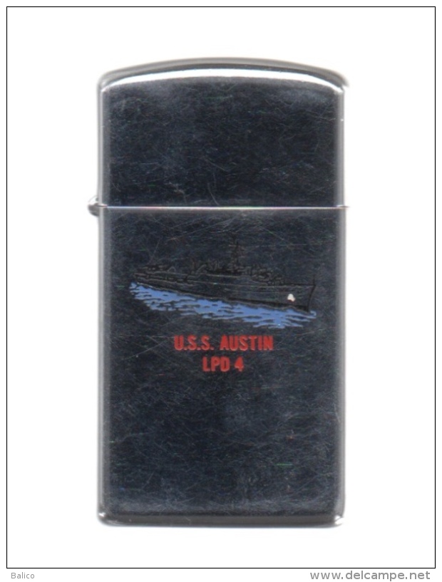 ZIPPO - U.S.S. AUSTIN - LPD-4 - Slim Chromé    1969 - Réf, 257 - Zippo