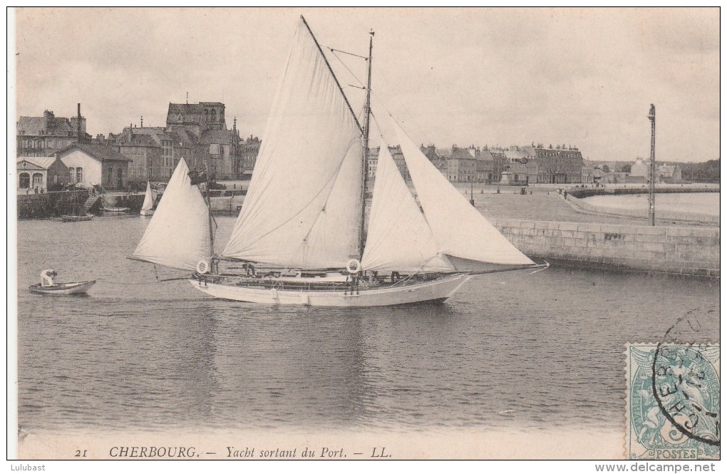 CHERBOURG :   Yacht Sortant Du Port. - Cherbourg