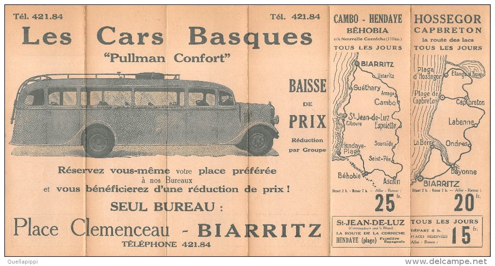 04303 "LES CARS BASQUES - PULLMAN CONFORT - BIARRITZ - FRANCIA" VARI TOUR - Pubblicitari