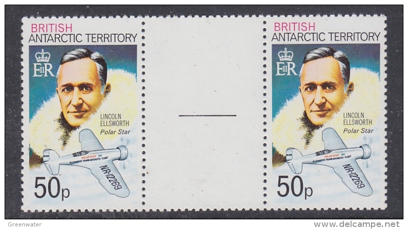 British Antarctic Territory  1980 50p Value Perf. 12 Lincoln Ellsworth "Polar Star"  Gutter ** Mnh (30138) - Ongebruikt