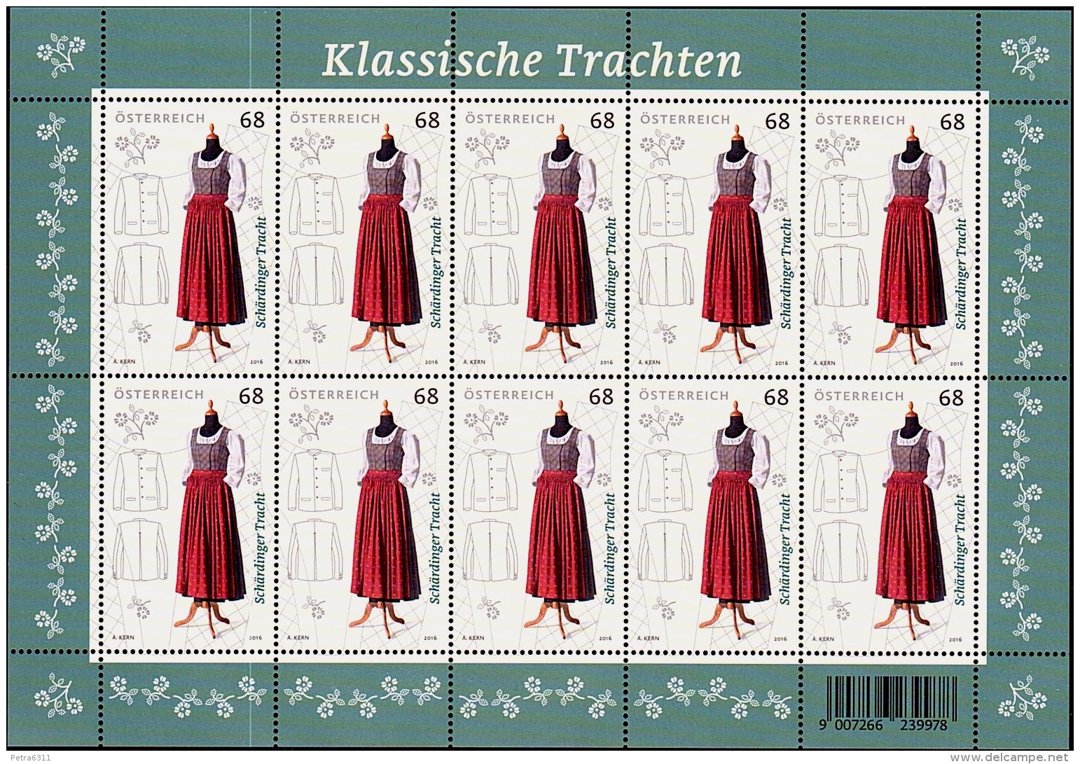 Austria Österreich 2016 Klassische Trachten - Schärdinger Tracht  MNH / ** / POSTFRISCH - Ungebraucht