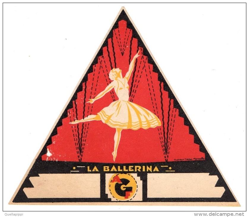 04322 "LA BALLERINA"  ETICHETTA ORIGINALE PER FILATI/TESSUTI - LORIGINAL LABEL FOR THREADS - Adesivi