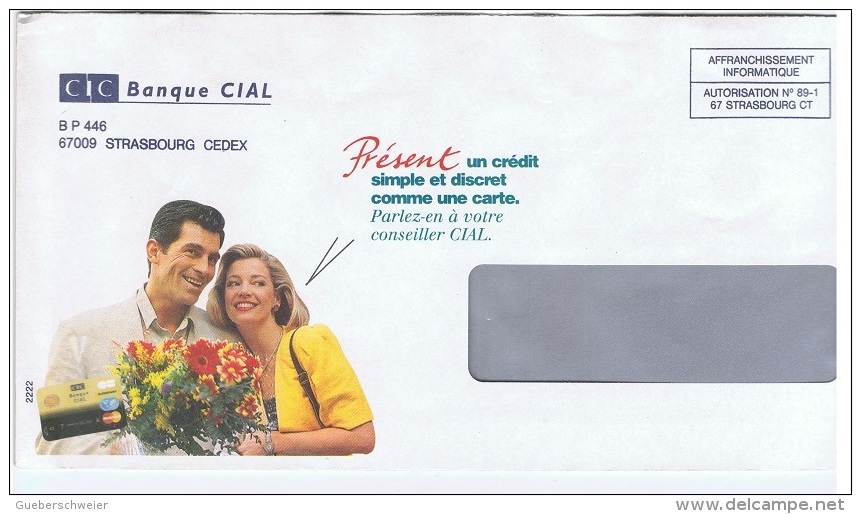 FLORA-L41 - FRANCE Lettre Commerciale Du CIAL Affr. Informatique Illustrée Couple Avec Bouquet De Fleurs - Autres & Non Classés