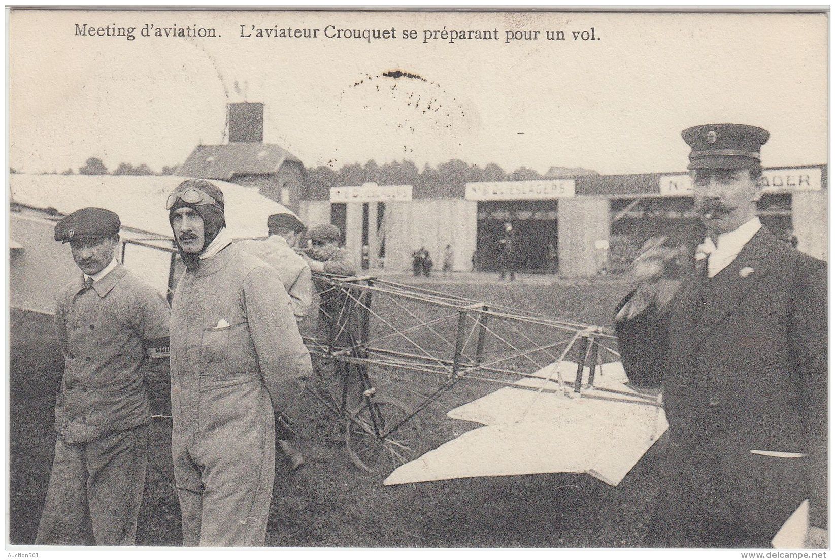 27031g   MEETING D'AVIATION - AVIATEUR CROUQUET SE PREPARANT POUR UN VOL - 1911 - Woluwe-St-Pierre - St-Pieters-Woluwe
