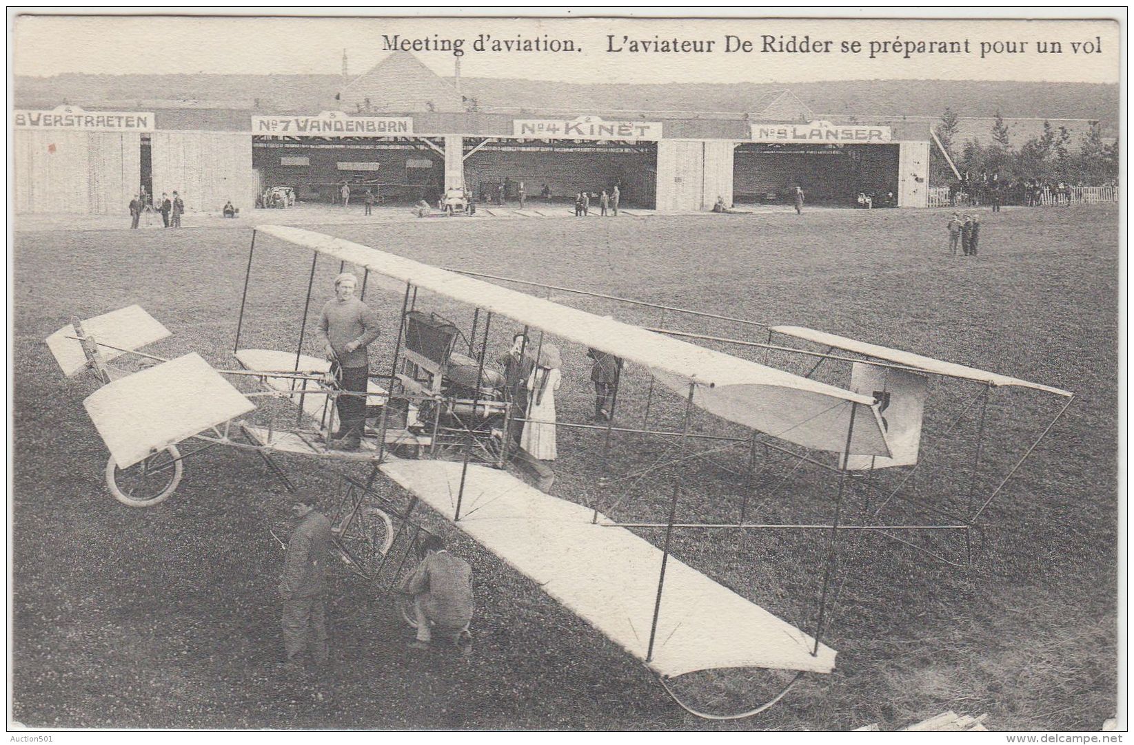 27033g   MEETING D'AVIATION - AVIATEUR DE RIDDER SE PREPARANT POUR UN VOL - 1910 - Woluwe-St-Pierre - St-Pieters-Woluwe