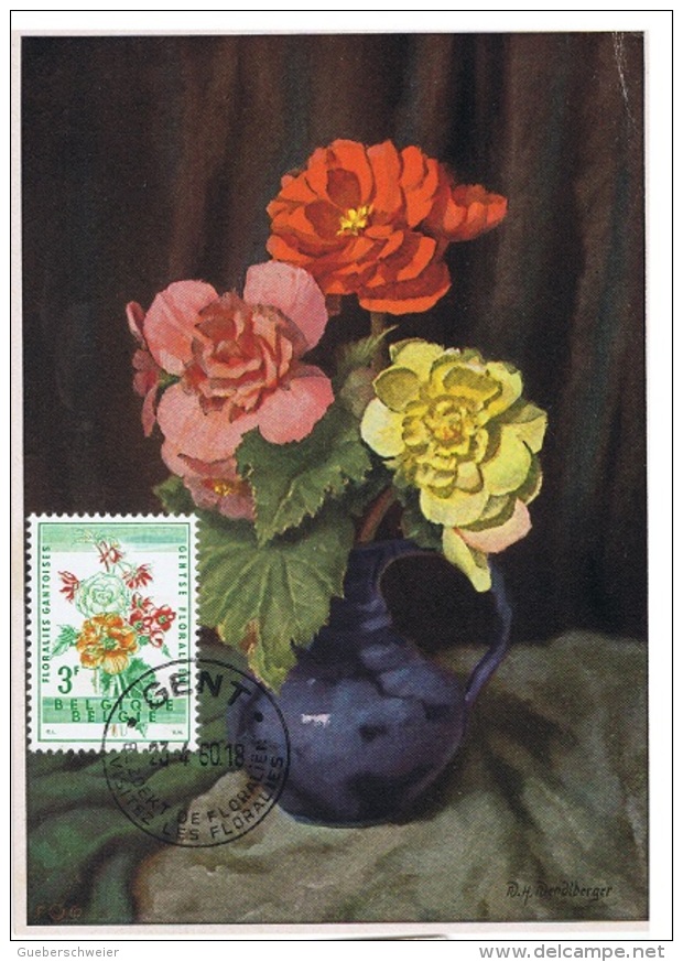 FLOR-L45 - BELGIQUE Carte Maximum Floralies Gantoises 1960 - 1951-1960