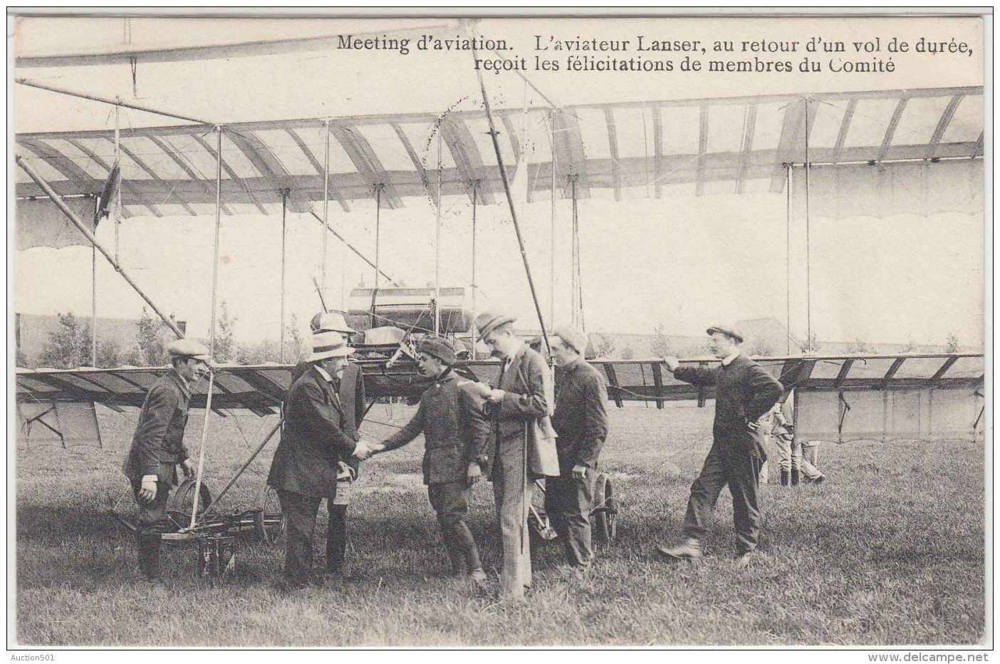 27113g   MEETING D'AVIATION - L'AVIATEUR LANSER AU RETOUR D'UN VOL DE DUREE - 1910 - Woluwe-St-Pierre - St-Pieters-Woluwe