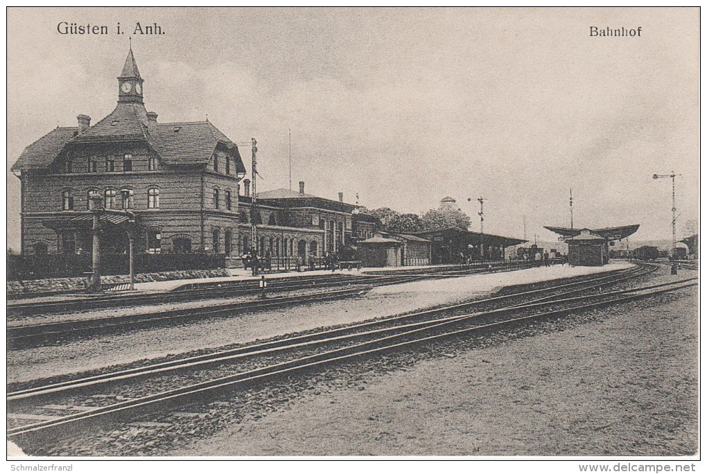 AK Güsten Anhalt Bahnhof Zug Eisenbahn Bei Stassfurt Bernburg Ilberstedt Aschersleben Nienburg Calbe Giersleben Gröna - Stassfurt