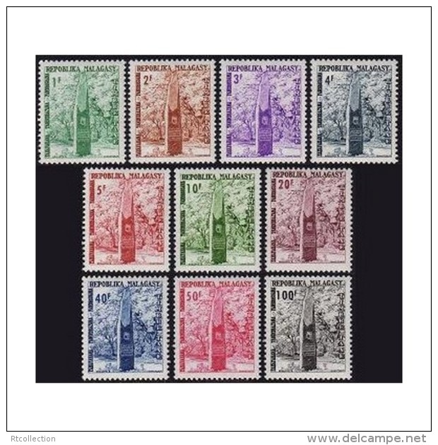 Malagasy Madagascar 1962 Due Sstamp Independence Monuments Achitecture Postage Stamps MNH Rare SC J41-J50 Michel P41-P50 - Madagascar (1960-...)