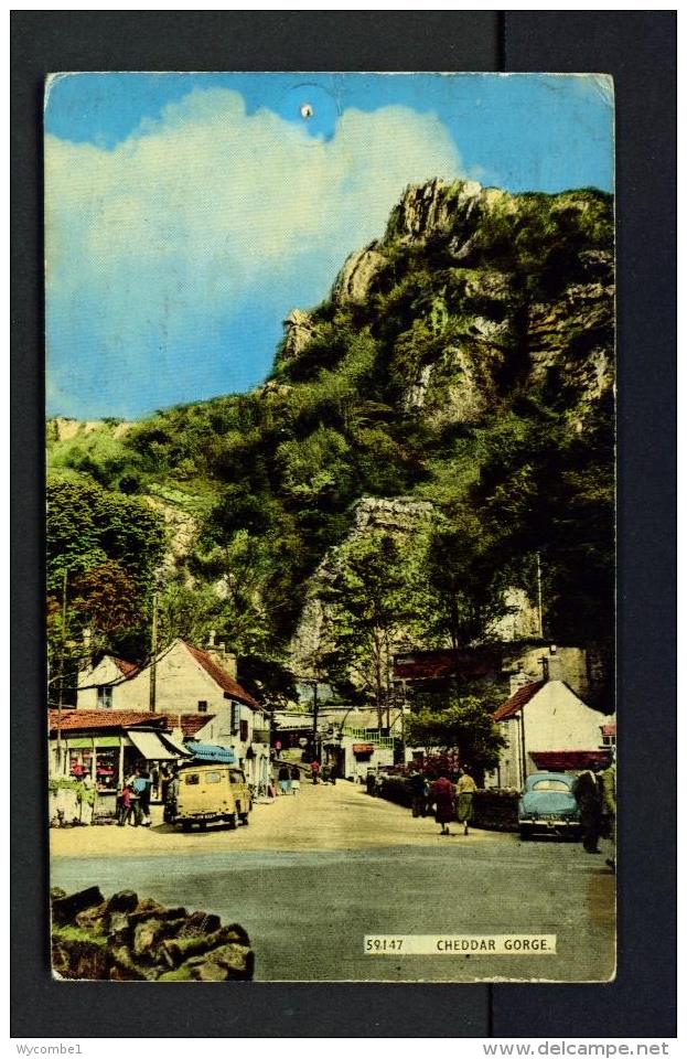 ENGLAND  -  Cheddar Gorge  Used Vintage Postcard As Scans (pin Hole) - Cheddar