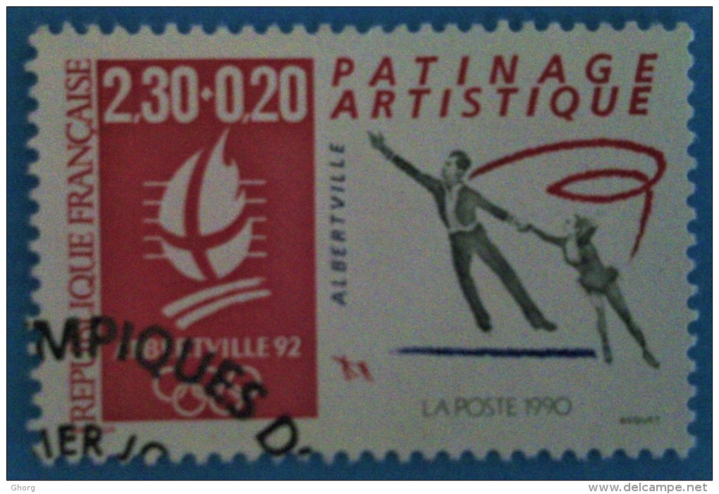 France 1990  : "Albertville 92", Patinage Artistique N° 2633 Oblitéré - Gebraucht