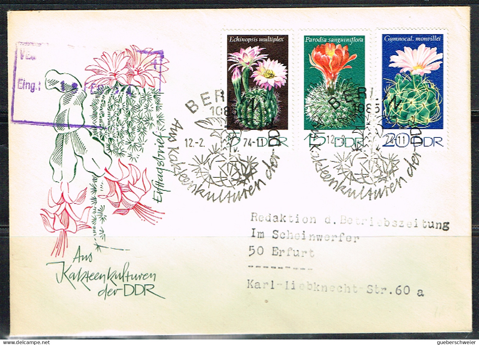 CAC-L15 - ALLEMAGNE ORIENTALE FDC CACTUS - Sukkulenten