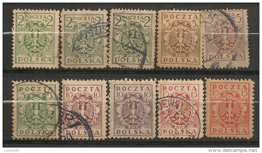 Timbres - Pologne - 1919 - Lot De 10 Timbres - - Used Stamps