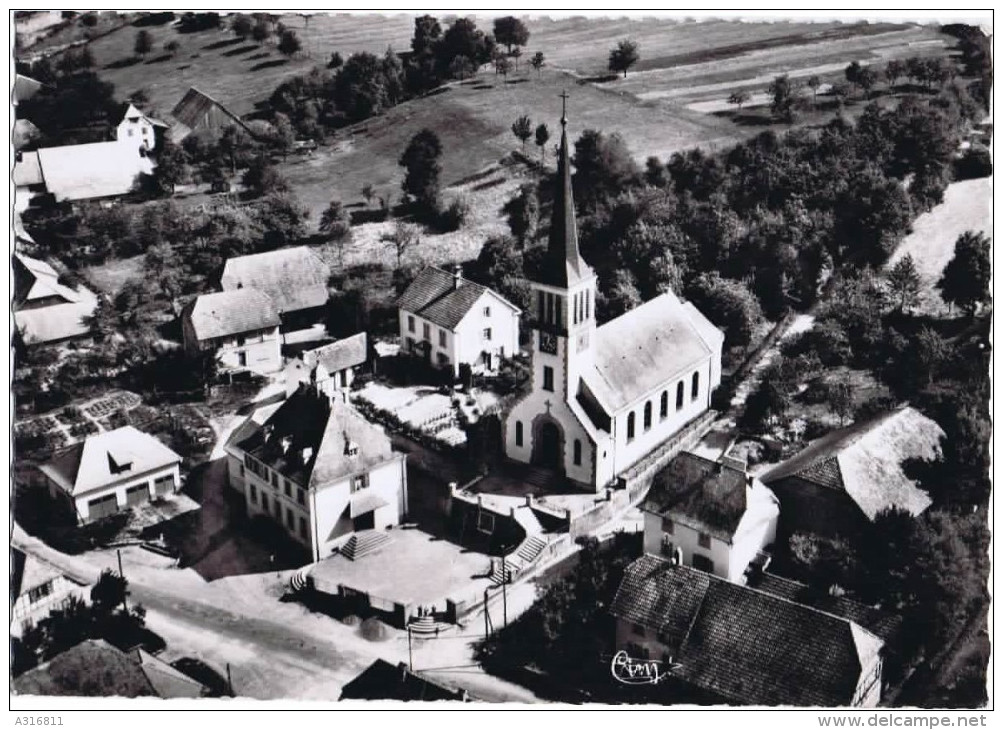 SEPPOIS LE HAUT EGLISE ET MAIRIE VUE AERIENNE - Autres & Non Classés