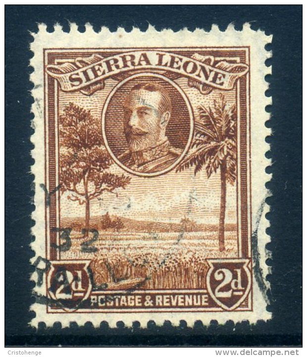 Sierra Leone 1932 KGV Rice Field - 2d Brown Used (SG 158) - Sierra Leone (...-1960)