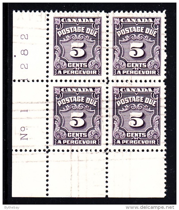 Canada Used Scott #J18 5c Postage Due Lower Left Plate #1 - Port Dû (Taxe)