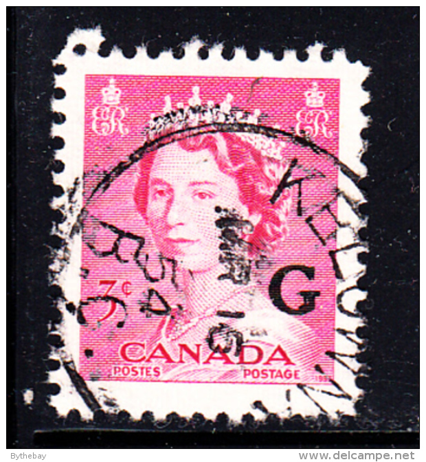 Canada Used Scott #O35 3c Queen Elizabeth II Karsh - ´G´ Overprint CDS 'Kelowna BC' - Sovraccarichi