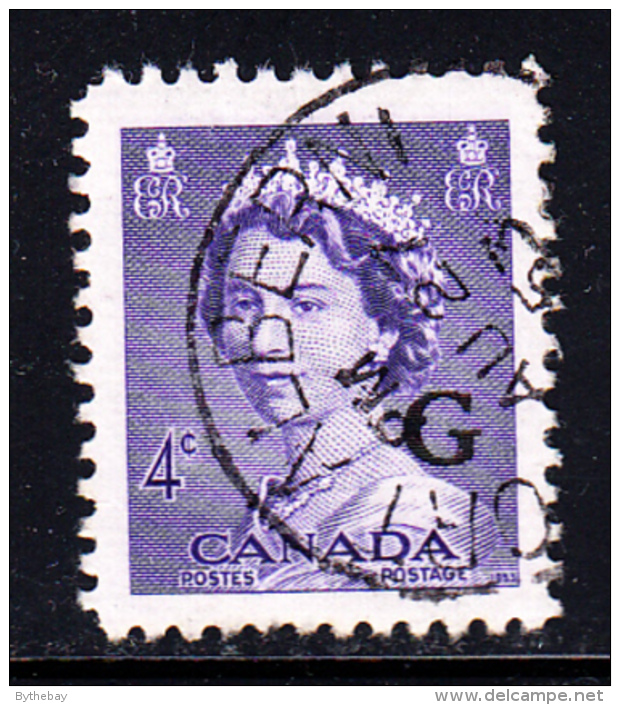 Canada Used Scott #O36 4c Queen Elizabeth II Karsh - ´G´ Overprint CDS ´Port Alberni´ - Opdrukken